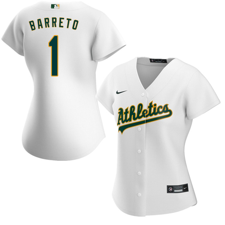 Nike Women #1 Franklin Barreto Oakland Athletics Baseball Jerseys Sale-White